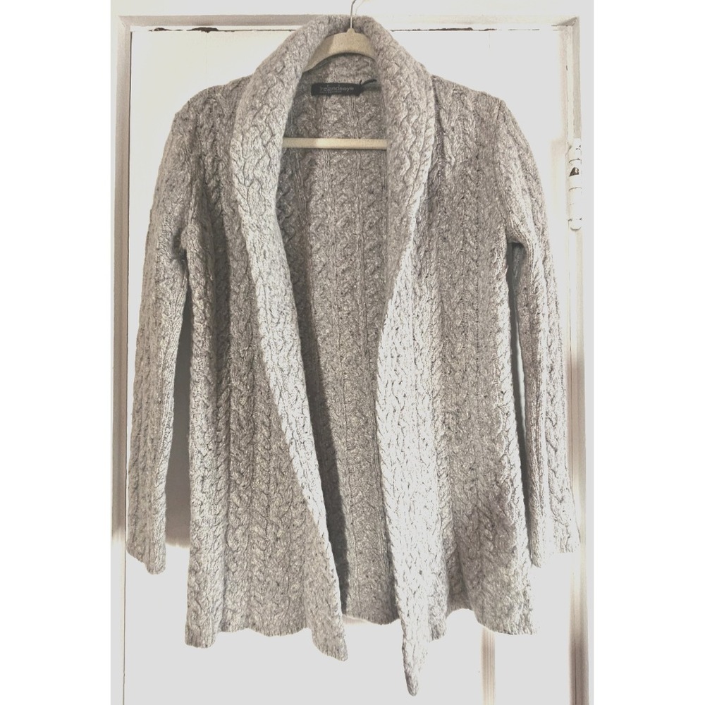 Irelandseye Dublin Ireland womens S/M WOOL CASHMERE gray knit cardigan 1 button